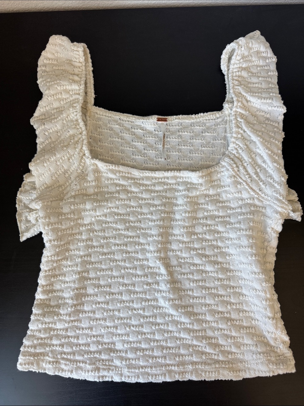 Free People | Cream Textured Ruffle Sleeve Women's Top